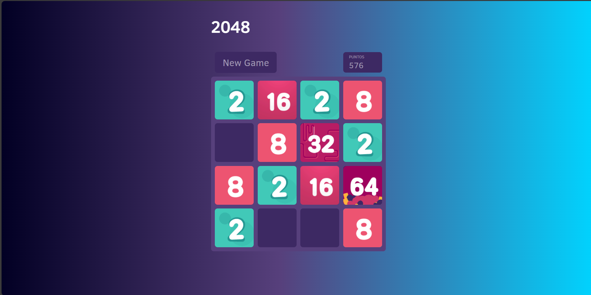 Website Design for 2048 game