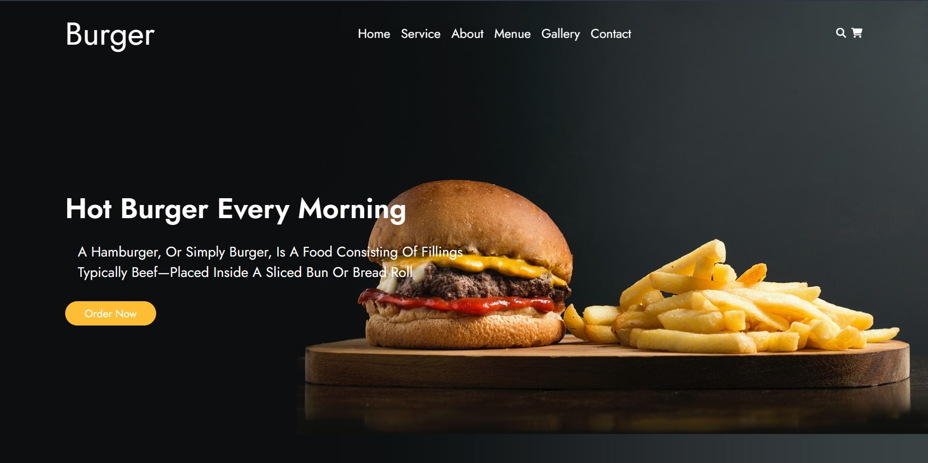 Website Design for Burger shop